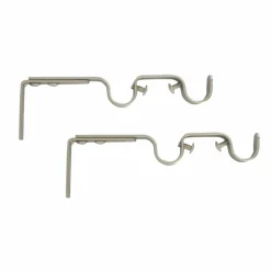 Tringle À Rideau, Barre Et Support|LUANCE Lot de 2 supports tringles doubles extensibles (L165 - L190/ D20 mm) Jim gouttière Argent