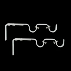 Tringle À Rideau, Barre Et Support|LUANCE Lot de 2 supports tringles doubles extensibles (L165 - L190 / D20 mm) Jim gouttière mat Blanc