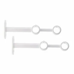 Tringle Plafond|Tringle À Rideau, Barre Et Support|LUANCE Lot de 2 supports tringles doubles (L150 / D20) Jim mat Blanc