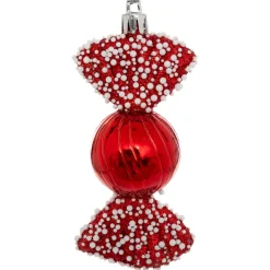 Décoration De Sapin|JJA Lot de 4 suspensions de Noël (H10 cm) Bonbons délice Rouge