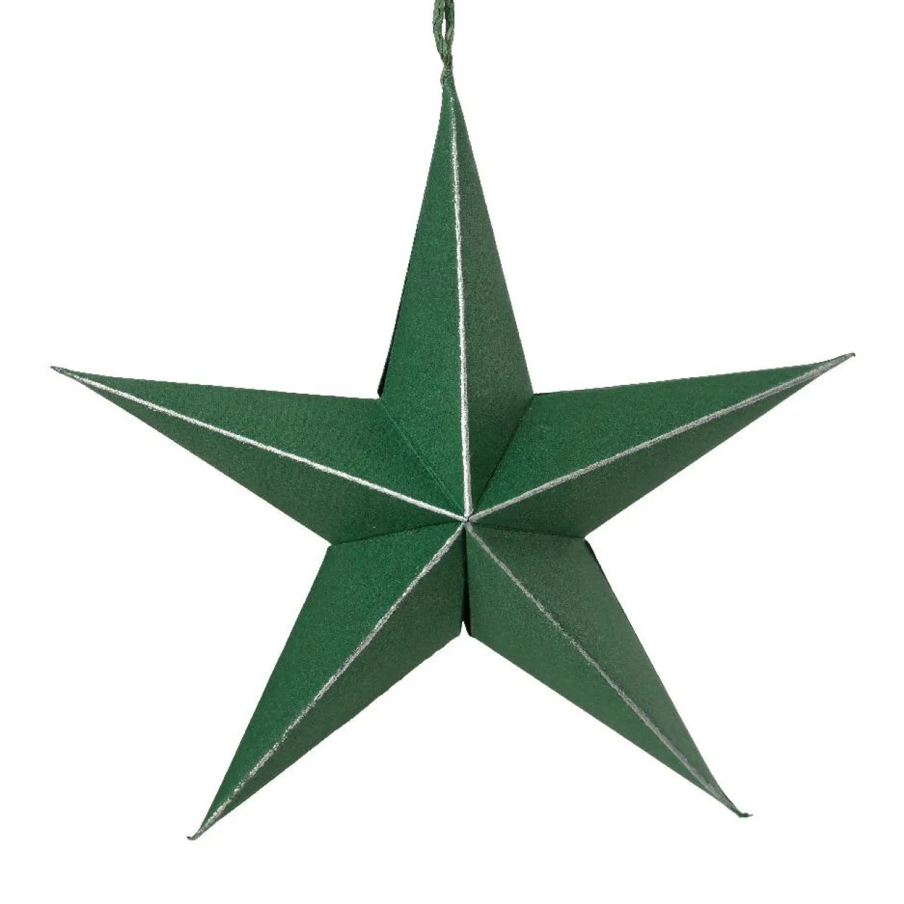 Déco Et Objet De Noël|Décoration De Sapin|KAEMINGK Lot de 4 suspensions en papier (D15 cm) Astre de Papier Vert romarin