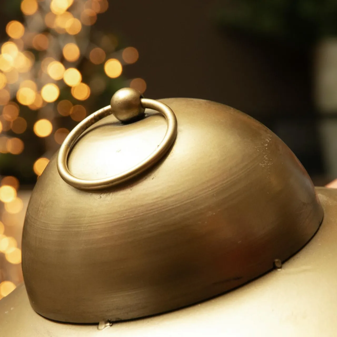 Personnage, Objet Grand Format|KAEMINGK Lot de 3 Suspensions Géantes de Noël en métal (D52-42-31 cm) Grisons vieilli Or