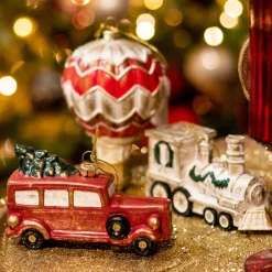 Décoration De Sapin|KAEMINGK Lot de 3 suspensions (H7 cm) Véhicules Multicolore Rouge