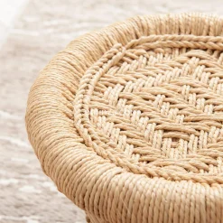 Table D'Appoint|ATMOSPHERA Lot de 2 tables d'appoint (H38-H30 cm) Corde naturelle Beige