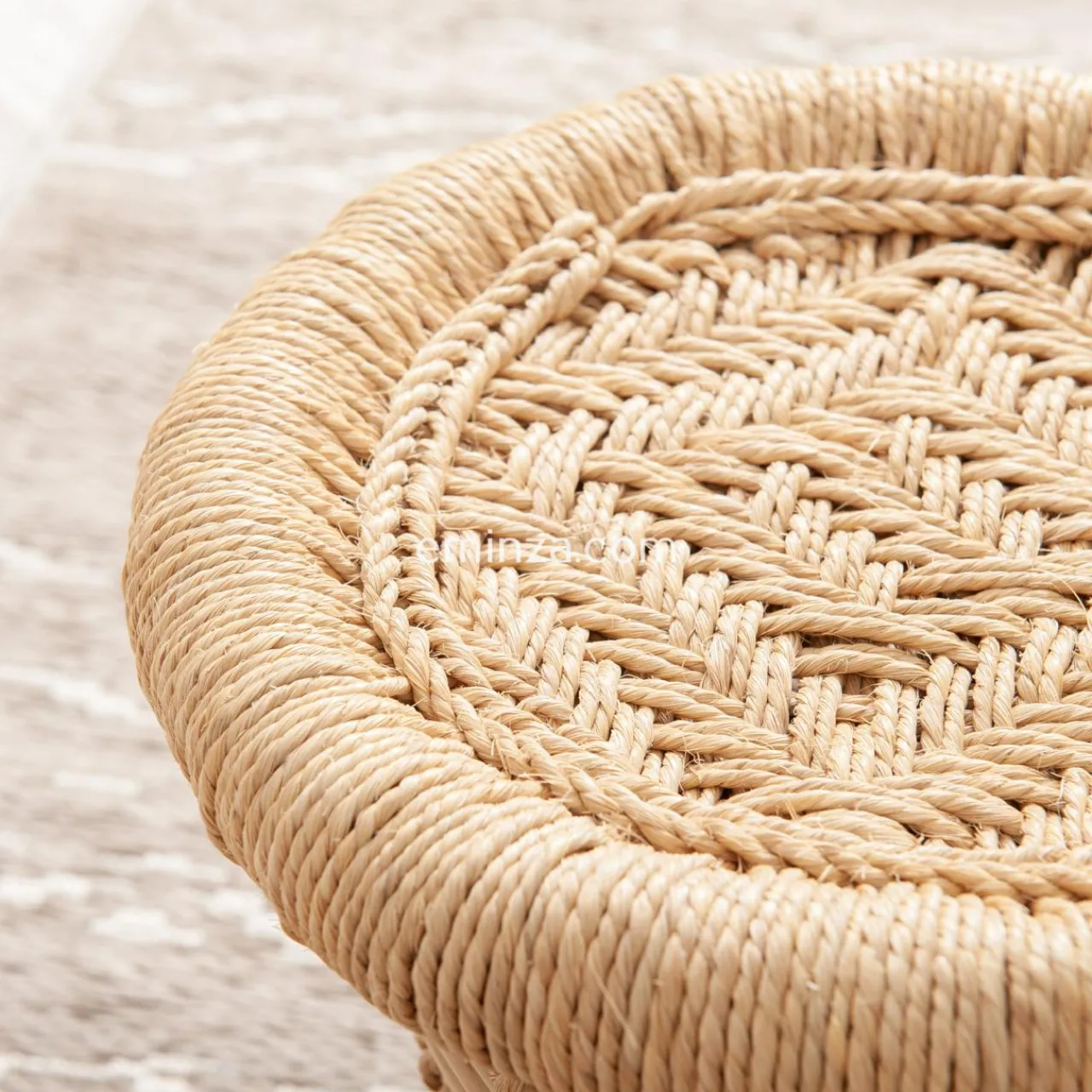 Table D'Appoint|ATMOSPHERA Lot de 2 tables d'appoint (H38-H30 cm) Corde naturelle Beige