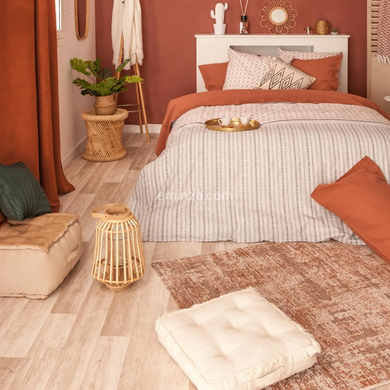 Table D'Appoint|ATMOSPHERA Lot de 2 tables d'appoint (H38-H30 cm) Corde naturelle Beige