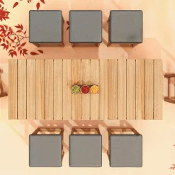 Chaise De Jardin|MOBELLIA Lot de 2 tabourets hauts de jardin en bois d'acacia Bornéo Gris Anthracite