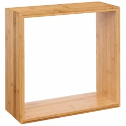Étagère Murale|ATMOSPHERA Lot de 3 étagères bambou (H15-20-25 cm) Cube Fixy Naturel Bois