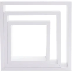 Étagère Murale|ATMOSPHERA Lot de 3 étagères bois (H24-27-30 cm) Cube Blanc