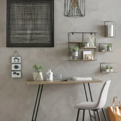 Etagère, Meuble Modulable|Étagère Murale|ATMOSPHERA Lot de 4 étagères murales Angela Noir