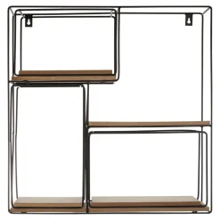 Etagère, Meuble Modulable|Étagère Murale|ATMOSPHERA Lot de 4 étagères murales Angela Noir