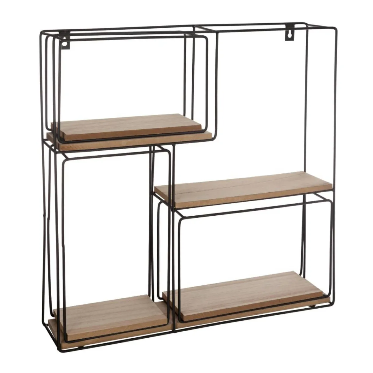 Etagère, Meuble Modulable|Étagère Murale|ATMOSPHERA Lot de 4 étagères murales Angela Noir
