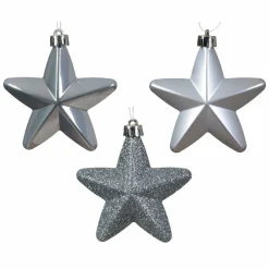 Décoration De Sapin|KAEMINGK Lot de 6 étoiles de Noël à suspendre (H7 cm) Alpine Bleu vaporeux