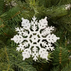 Décoration De Sapin|KAEMINGK Lot de 12 étoiles de Noël à suspendre (H10 cm) Morzine Blanc