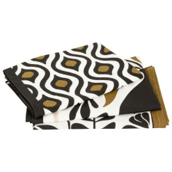 Accessoire Cuisine|Atmosphera, cru017dateur d'intu017drieur Lot de 3 torchons coton (45 x 70 cm) Twist Noir