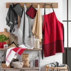 Accessoire Cuisine|DOUCEUR D'INTERIEUR Lot de 2 torchons coton recyclé Cuisiline Bordeaux