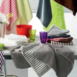 Accessoire Cuisine|DOUCEUR D'INTERIEUR Lot de 3 torchons Cuistot Gris