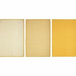 Accessoire Cuisine|ATMOSPHERA Lot de 3 torchons Geom Jaune ocre