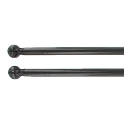 Tringle Voilage Et Support|LUANCE Lot de 2 tringles voilage extensibles rondes (L60 à 80 cm) Rona es Noir