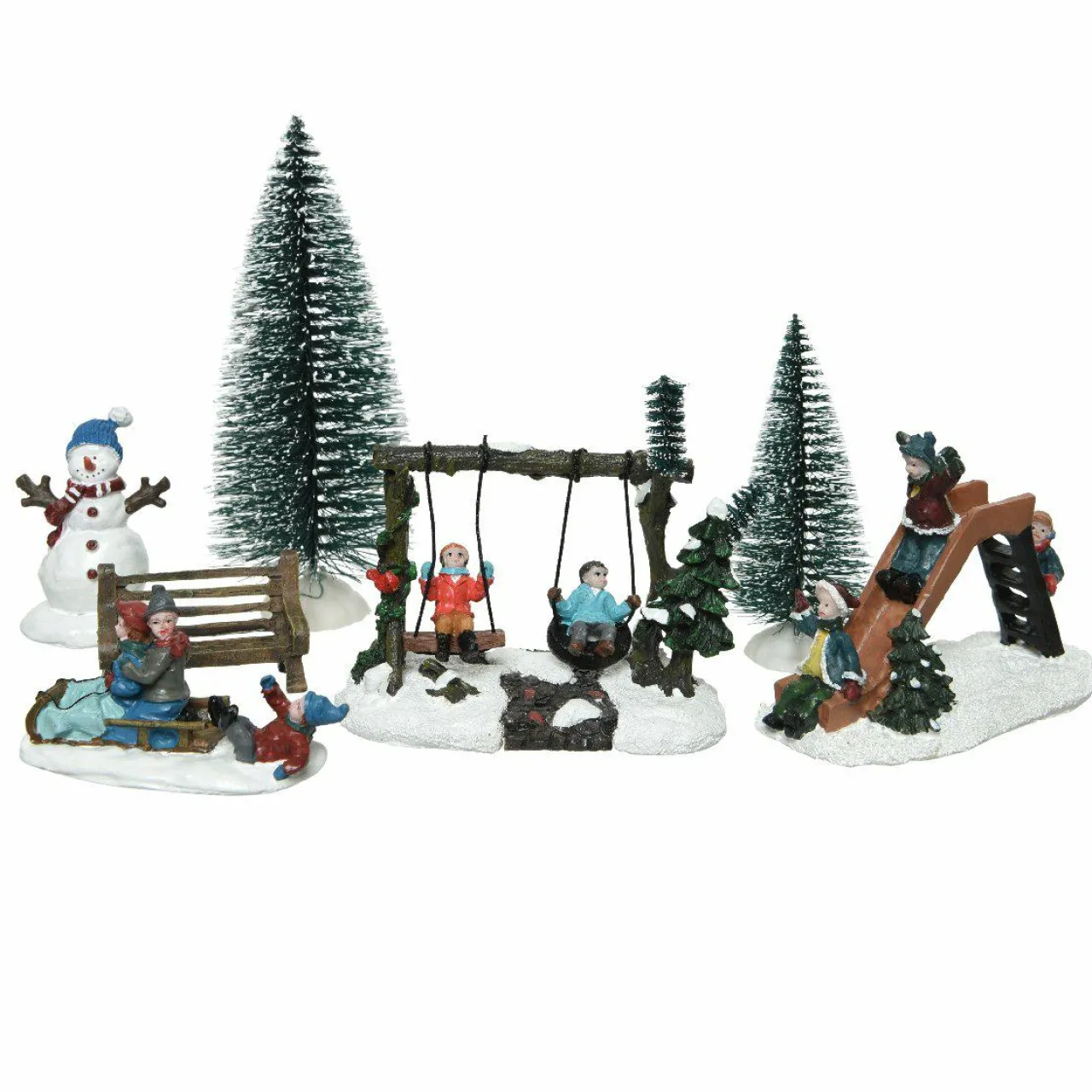 Personnage Et Accessoire Pour Village|KAEMINGK Lot de figurines et accessoires Parc d'enfants pour village