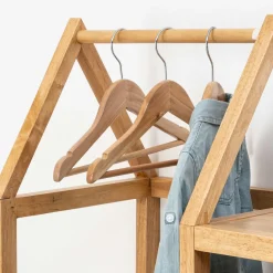 Rangement Enfant|Atmosphera cru017dateur d'intu017drieur for kids Lots de 4 cintres enfant bois (H19 cm) Natural Marron