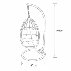 Balancelle|MOBELLIA Loveuse suspendue en résine tressée Coral Naturel