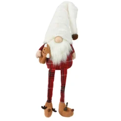 Père Noël, Animaux Et Personnage|KAEMINGK Lutin de Noël à asseoir (H73 cm) Gluk Dormeur en pyjama bonnet Blanc