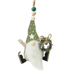 Décoration De Sapin|KAEMINGK Lutin de Noël à suspendre (H11 cm) Ma couronne Vert