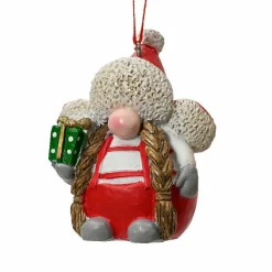 Décoration De Sapin|KAEMINGK Lutin de Noël à suspendre (H8 cm) Meliss Rouge
