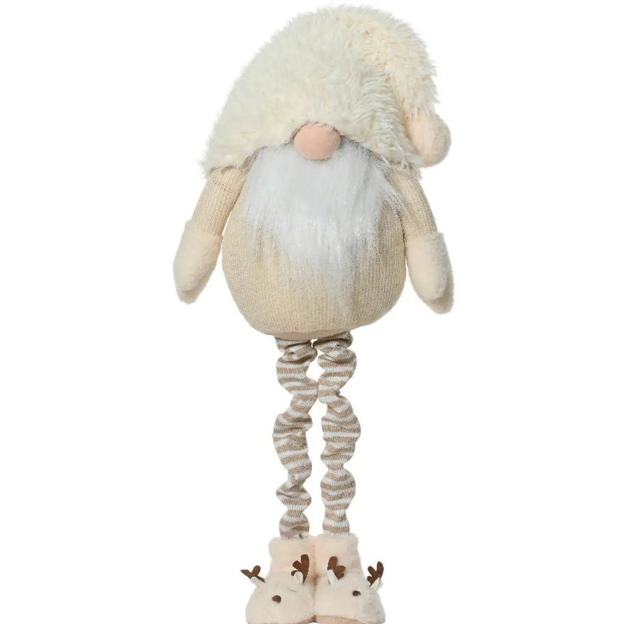 Personnage, Objet Grand Format|Père Noël, Animaux Et Personnage|KAEMINGK Lutin de Noël Géant (H122 cm) Gaston mignon crème Blanc