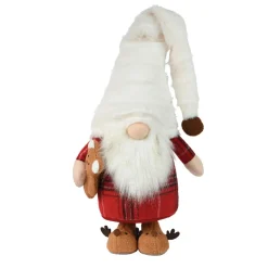 Père Noël, Animaux Et Personnage|KAEMINGK Lutin de Noël (H65 cm) Gluk Dormeur en pyjama bonnet Blanc