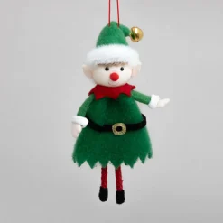 Décoration De Sapin|CHRISTMAS DREAM Lutin farceur à suspendre (H20 cm) Garçon et clochette Multicolore