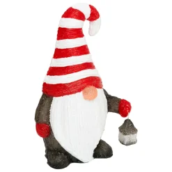 Déco Et Objet Lumineux|JJA Lutin lumineux solaire 40 LED (H39 cm) Lanterne de nuit Blanc froid Gris