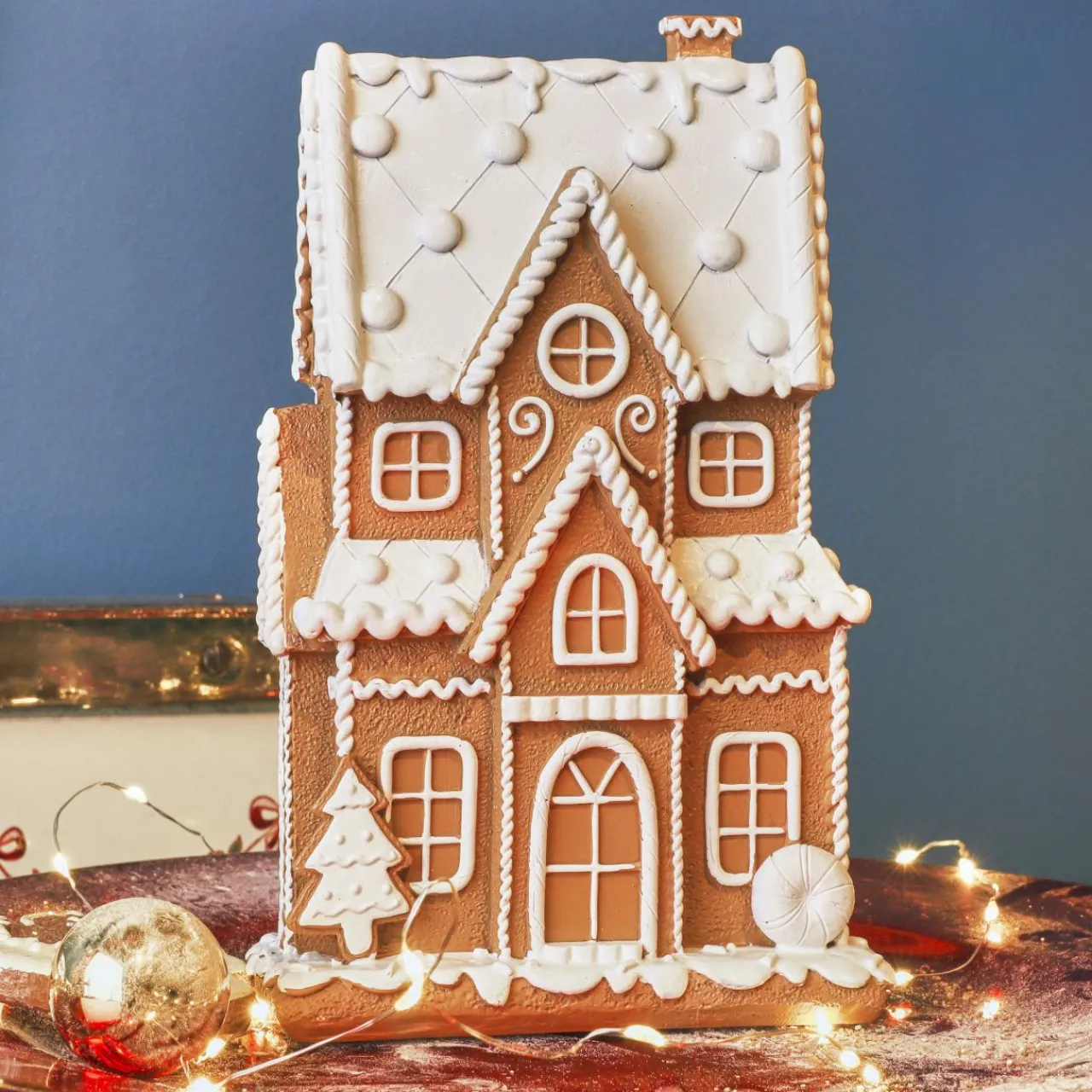 Déco Et Objet De Noël|KAEMINGK Maison décorative (H21 cm) Crème anglaise et pain d'épices Marron