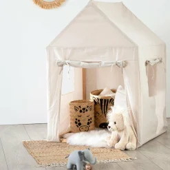 Petit Meuble Enfant|Tipi Et Cabane|ATMOSPHERA Maison enfant bois et tissu (H116 cm) Safari Beige