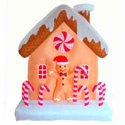 Personnage, Objet Grand Format|Déco Et Objet De Noël|JJA Maison gonflable (180 x 70 cm) Pain d'épice et sucre d'orge Rouge
