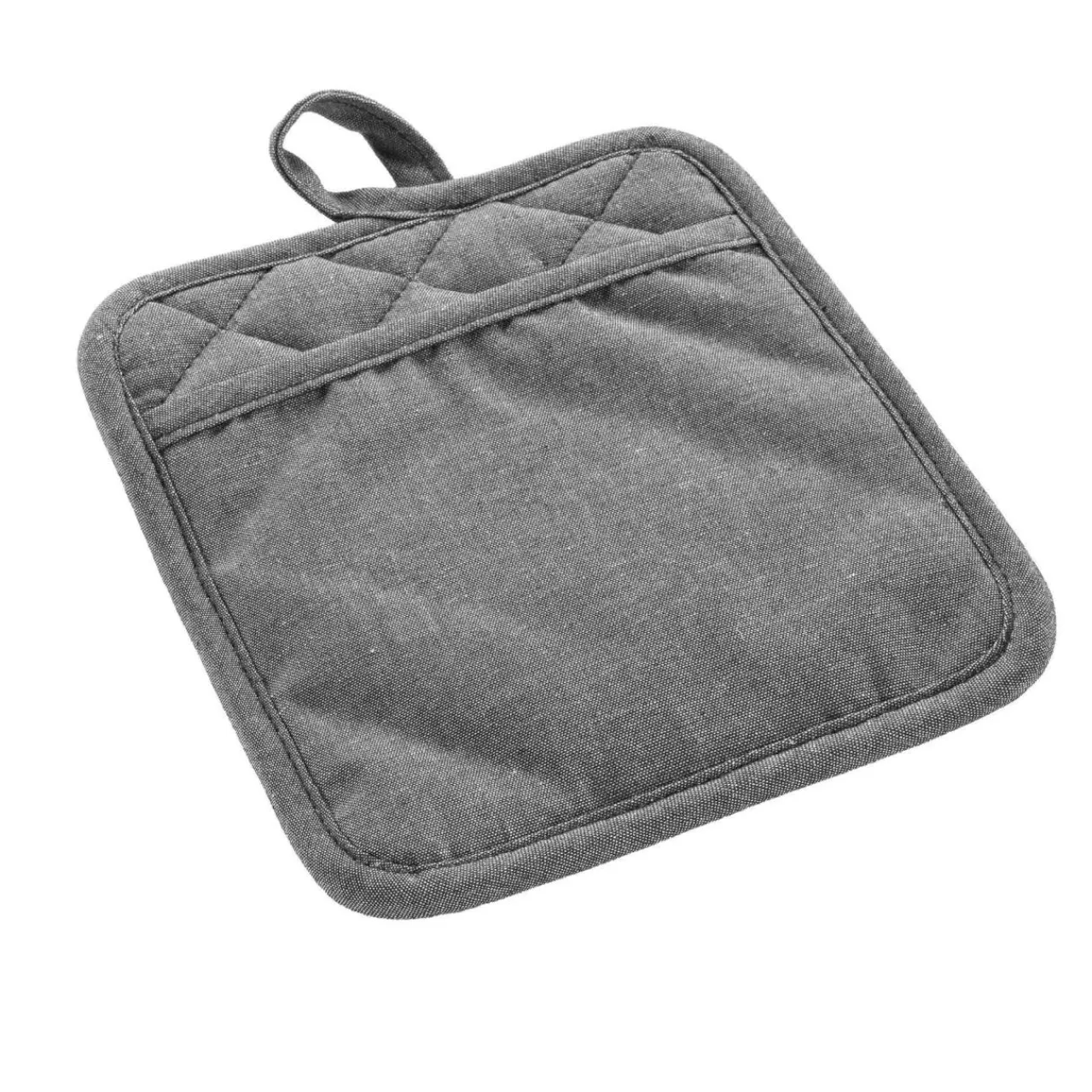 Accessoire Cuisine|douceur d'intu017drieur Manique avec poche en coton (18,5 x 18,5 cm) Adam Gris Anthracite