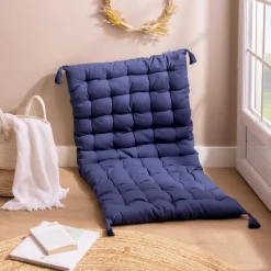 Coussin De Sol|EMINZA Matelas de sol coton (120 x 60 cm) Pixel Bleu marine