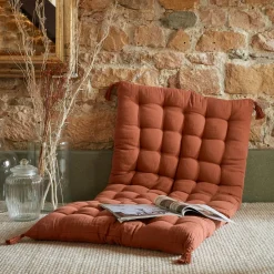 Coussin De Sol|EMINZA Matelas de sol gaze de coton (60 x 120 cm) Gaïa Terracotta