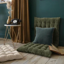 Coussin De Sol|EMINZA Matelas de sol velours de coton (60 x 120 cm) Victor thym Vert