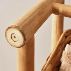 Meuble Salle De Bain|Rangement Salle De Bain|TENDANCE Meuble 3 paniers bambou et jacinthe d'eau (39 x H91 cm) Hanoï Naturel