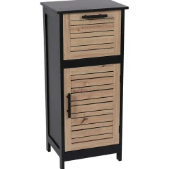 Meuble Salle De Bain|Rangement Salle De Bain|TENDANCE Meuble bas de salle de bain (37 x H83 cm) Bergen Noir