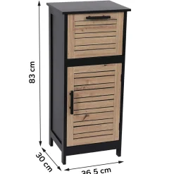 Meuble Salle De Bain|Rangement Salle De Bain|TENDANCE Meuble bas de salle de bain (37 x H83 cm) Bergen Noir