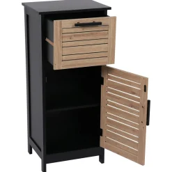 Meuble Salle De Bain|Rangement Salle De Bain|TENDANCE Meuble bas de salle de bain (37 x H83 cm) Bergen Noir