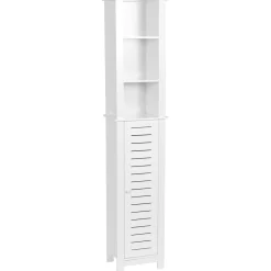 Meuble Salle De Bain|Rangement Salle De Bain|TENDANCE Meuble colonne salle de bain (35 x H173 cm) Santorin Blanc