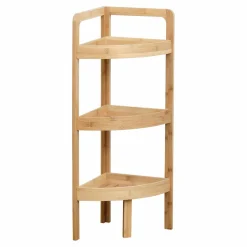 Meuble Salle De Bain|Rangement D'Entrée|TENDANCE Meuble d'angle 3 étagères (H85 cm) Anako Naturel