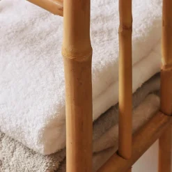 Meuble Salle De Bain|Rangement Salle De Bain|EMINZA Meuble de rangement en bambou 4 étagères (30 x H115 cm) Hanoï Naturel