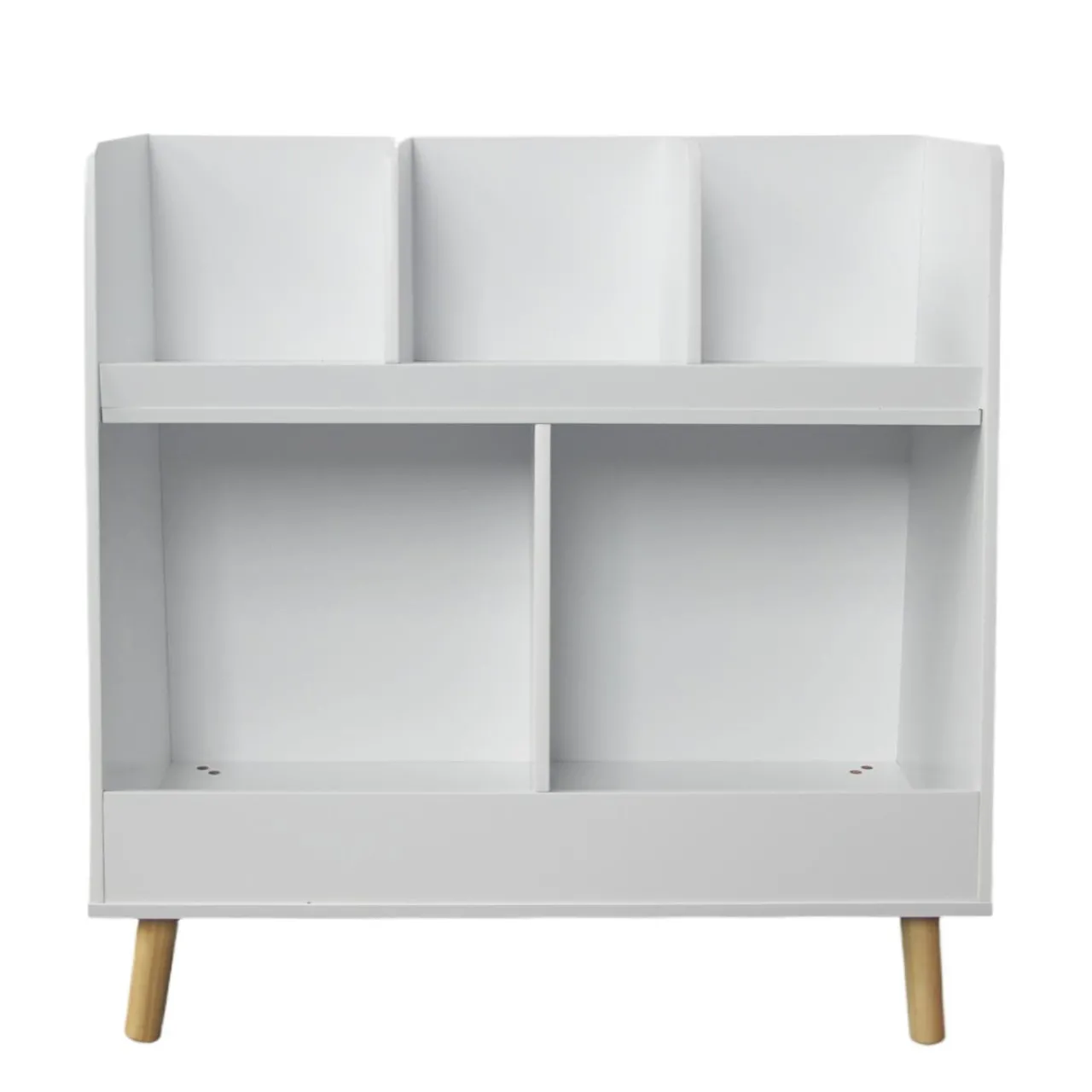 Petit Meuble Enfant|EMINZA Meuble de rangement enfant bois 5 cases (H70 cm) Hector Blanc