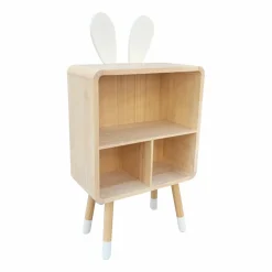 Petit Meuble Enfant|EMINZA Meuble de rangement enfant 3 cases bois (H76,5 cm) Lapin Beige