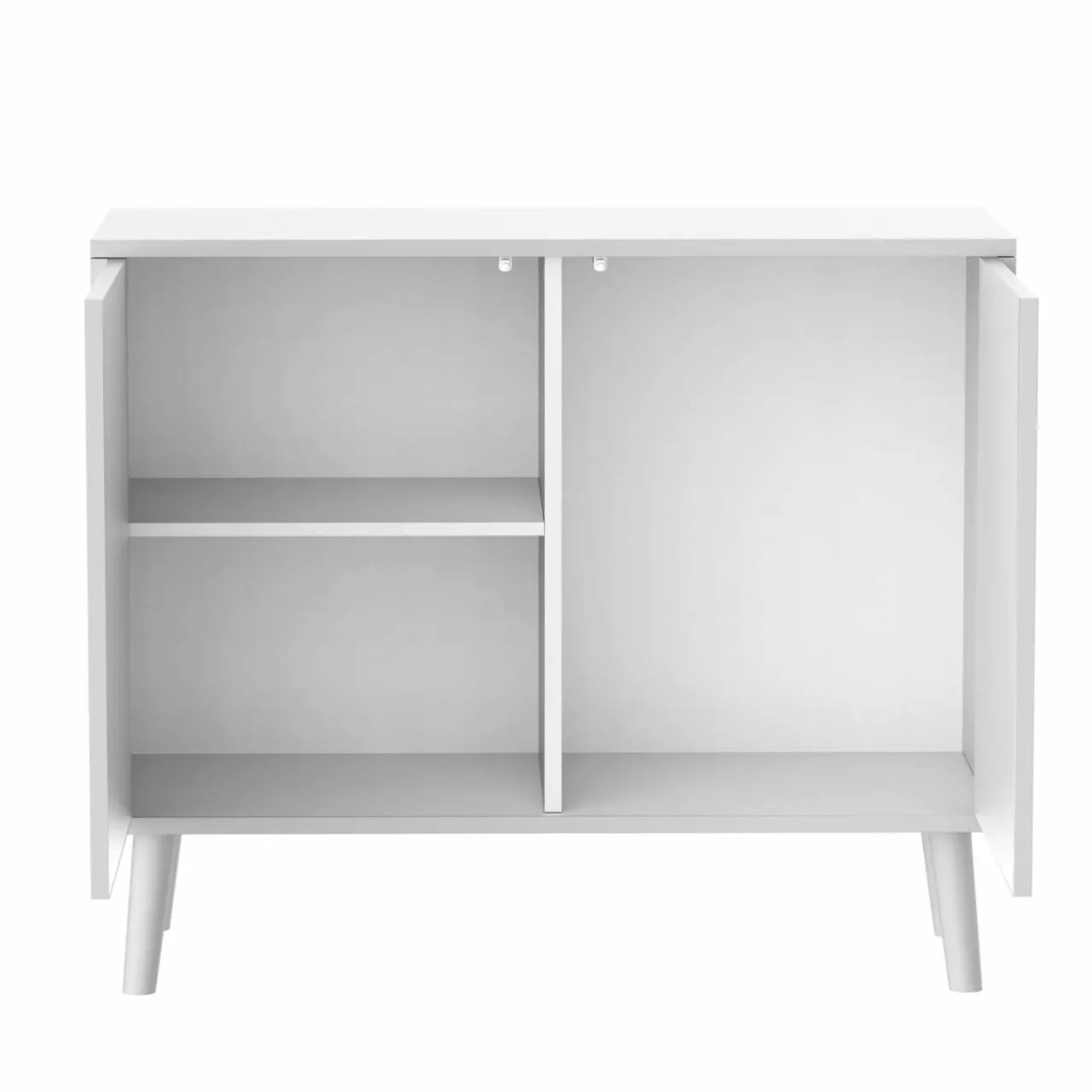 Petit Meuble Enfant|EMINZA Meuble de rangement enfant bois 2 portes (H65 cm) Stars Blanc